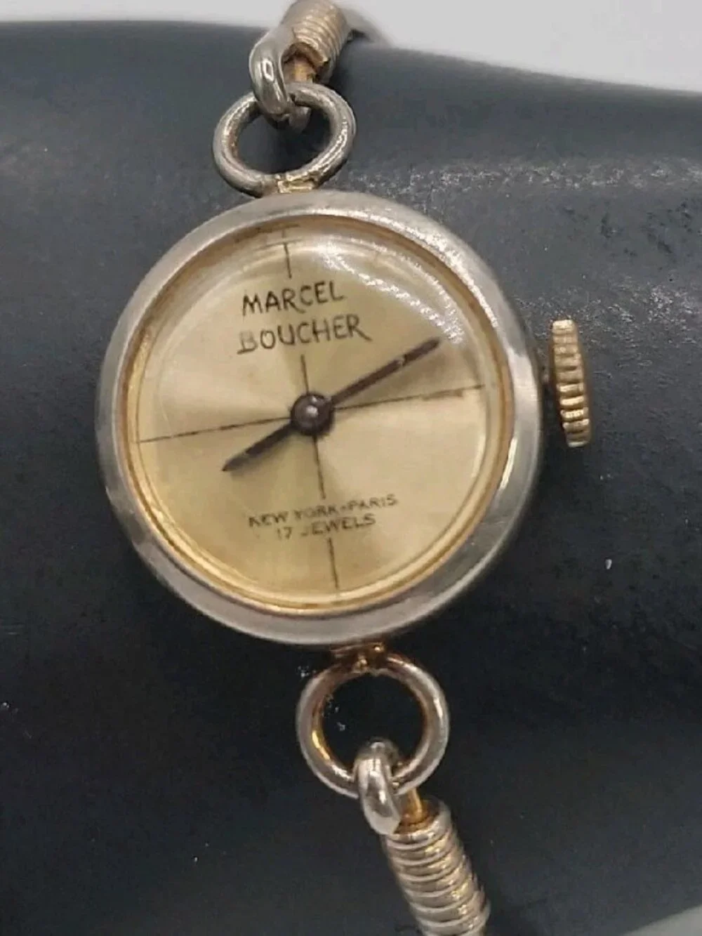 Vintage Marcel Boucher 17 Jewels Mechanical Ladies Watch Bangle Bracelet 6.25